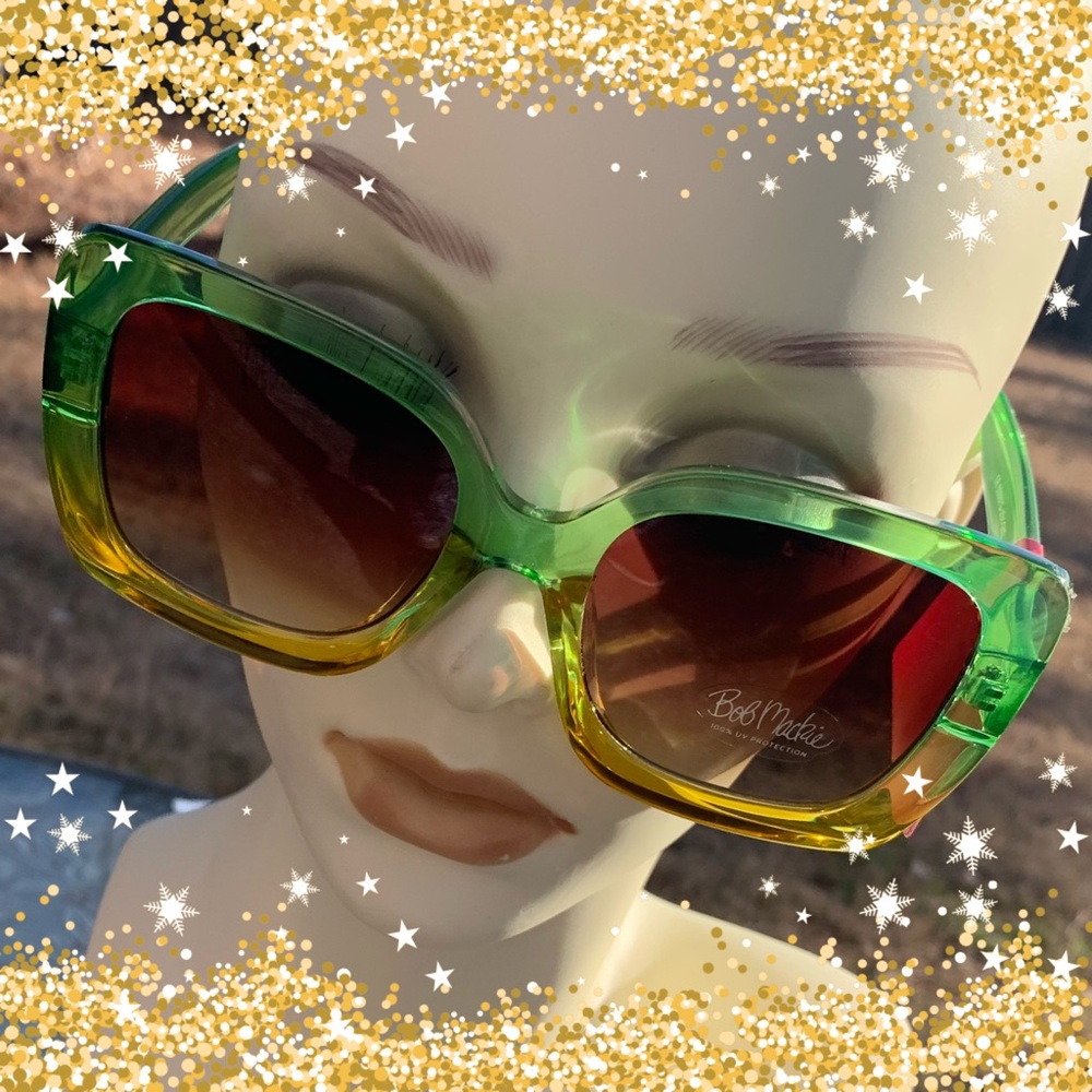 Bob Mackie oversized sunglasses 😎🌴💚💛💋